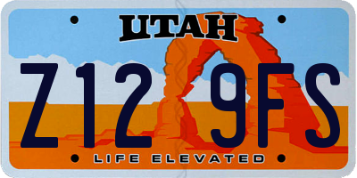 UT license plate Z129FS