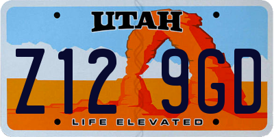 UT license plate Z129GD