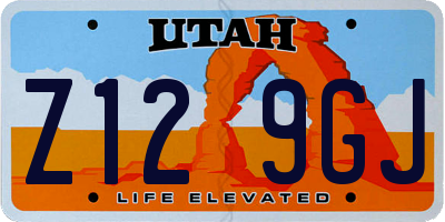 UT license plate Z129GJ