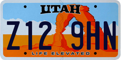UT license plate Z129HN