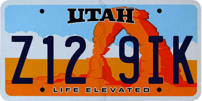 UT license plate Z129IK