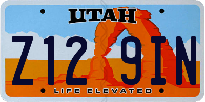 UT license plate Z129IN