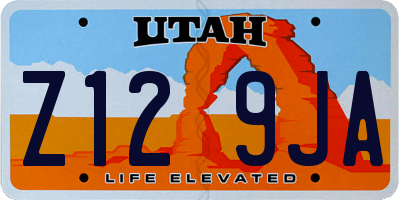 UT license plate Z129JA