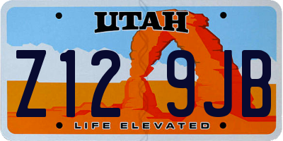 UT license plate Z129JB