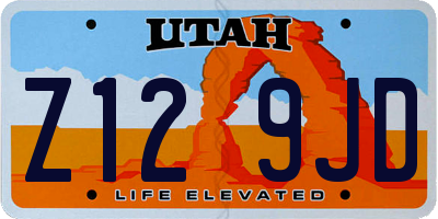 UT license plate Z129JD