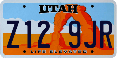UT license plate Z129JR