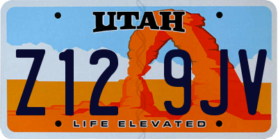 UT license plate Z129JV
