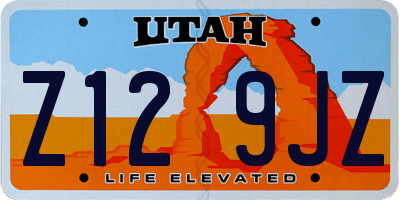 UT license plate Z129JZ