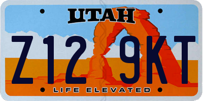 UT license plate Z129KT