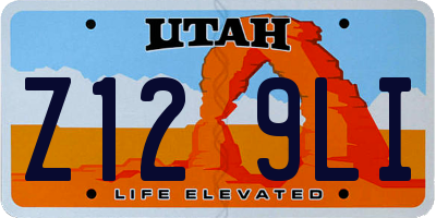 UT license plate Z129LI