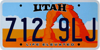 UT license plate Z129LJ