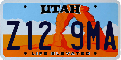 UT license plate Z129MA