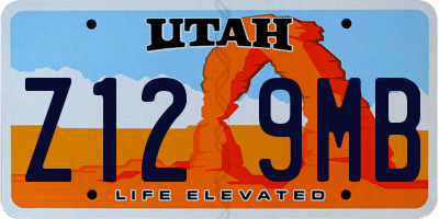 UT license plate Z129MB