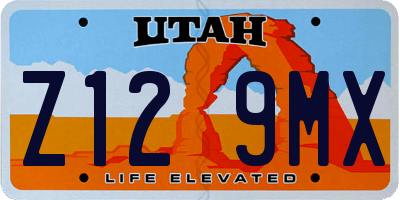 UT license plate Z129MX