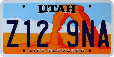 UT license plate Z129NA