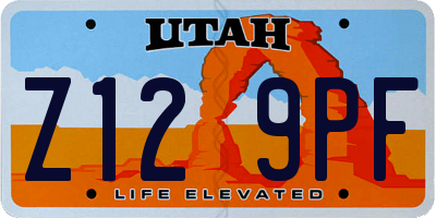 UT license plate Z129PF