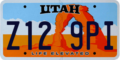 UT license plate Z129PI