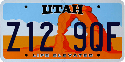 UT license plate Z129QF