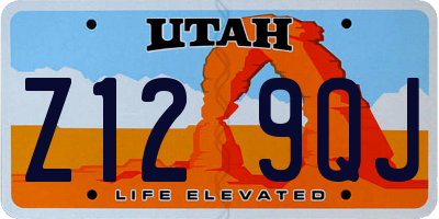 UT license plate Z129QJ