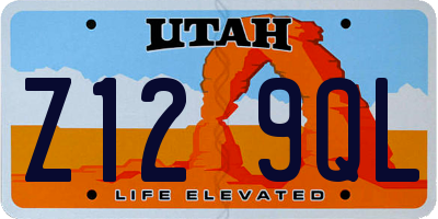 UT license plate Z129QL