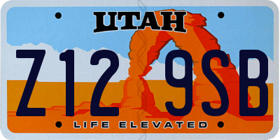 UT license plate Z129SB