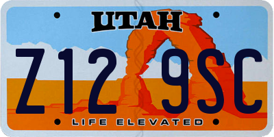 UT license plate Z129SC