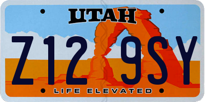 UT license plate Z129SY