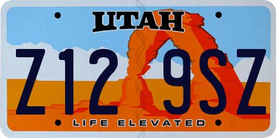 UT license plate Z129SZ