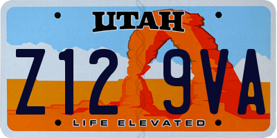 UT license plate Z129VA