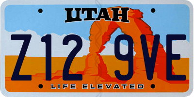 UT license plate Z129VE