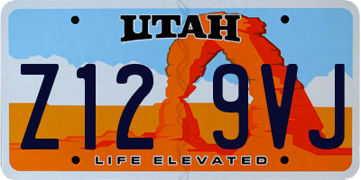 UT license plate Z129VJ