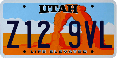 UT license plate Z129VL