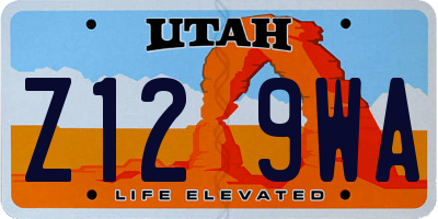 UT license plate Z129WA