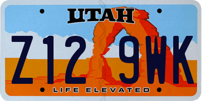 UT license plate Z129WK