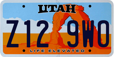UT license plate Z129WO