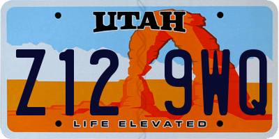UT license plate Z129WQ