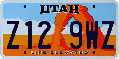 UT license plate Z129WZ