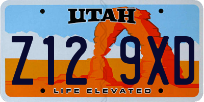 UT license plate Z129XD