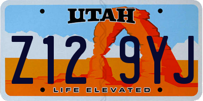 UT license plate Z129YJ