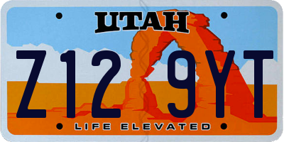 UT license plate Z129YT