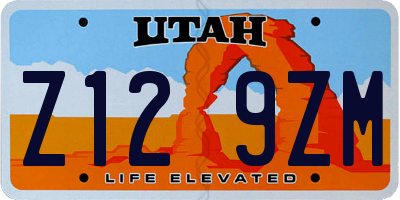 UT license plate Z129ZM