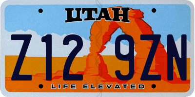 UT license plate Z129ZN