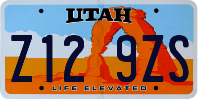 UT license plate Z129ZS