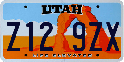 UT license plate Z129ZX