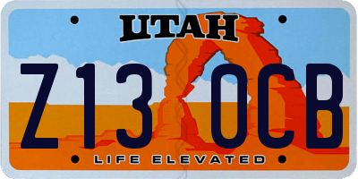 UT license plate Z130CB