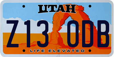 UT license plate Z130DB