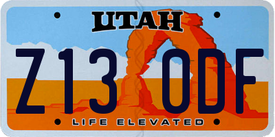 UT license plate Z130DF