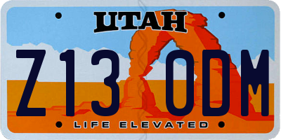 UT license plate Z130DM