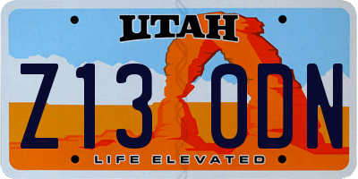UT license plate Z130DN