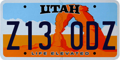 UT license plate Z130DZ